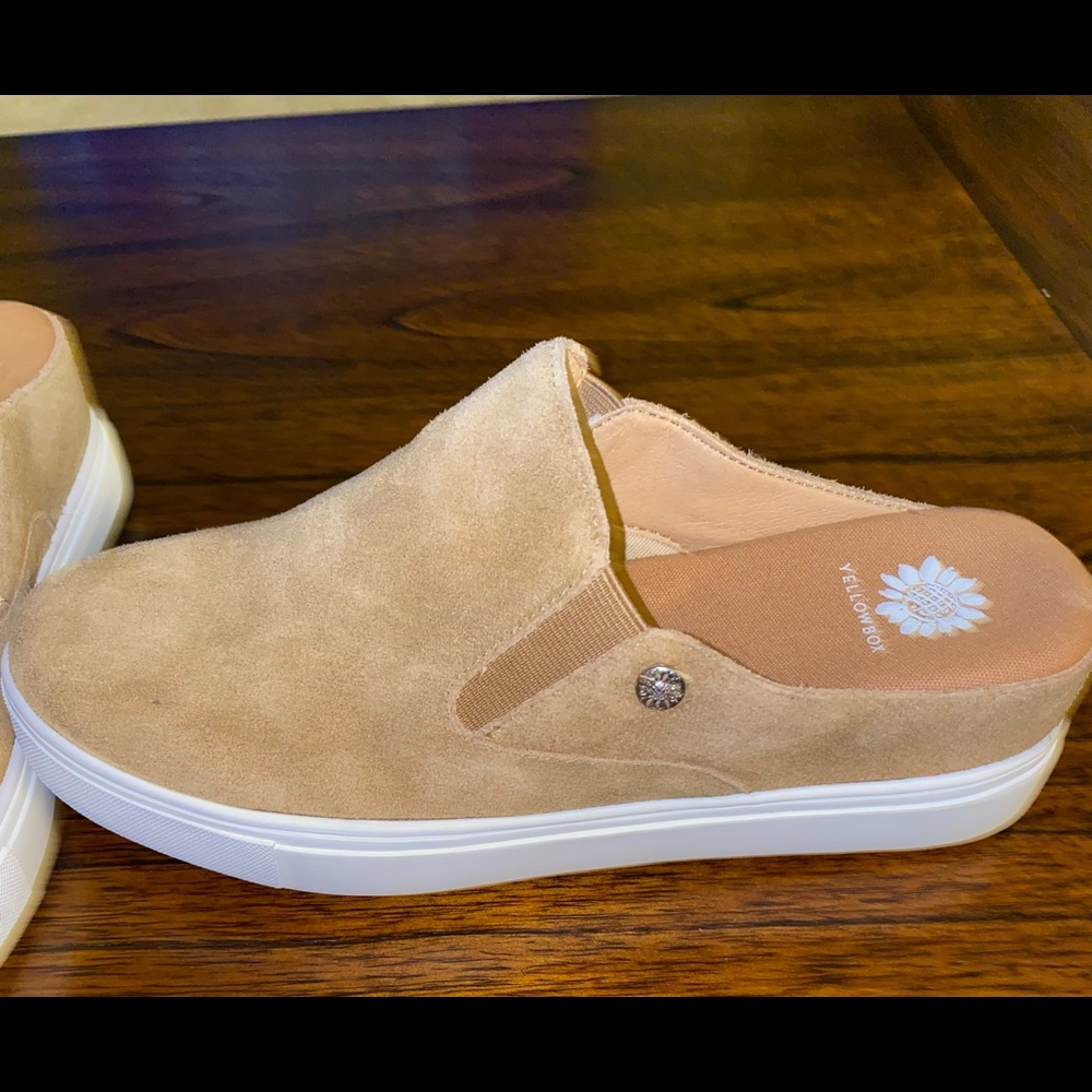 💙 Yellow Box Melodee Women's Mules Comfort Shoe NWOB (Taupe, 7.5)
